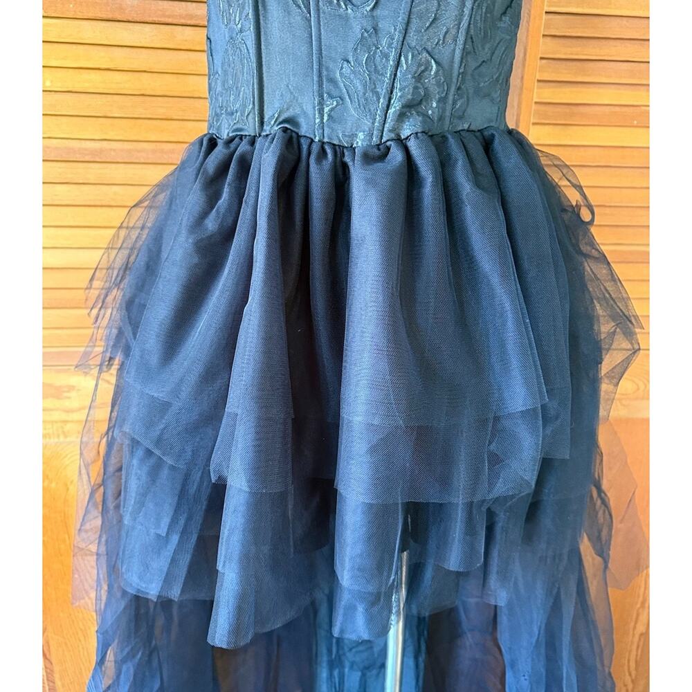 Dolls Kill Gothic Victorian Halloween High Low Brocade & Tulle Gown Dress 1X - Picture 4 of 7